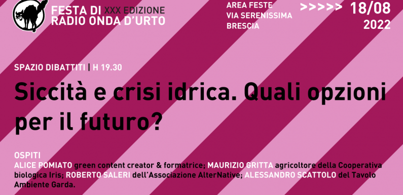 Siccità e crisi idrica.Quali opzioni per il futuro?