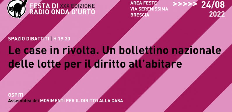 Le case in rivolta. Un bollettino nazionale delle lotte per il diritto all’abitare.