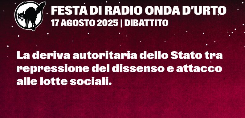 17.08.25 La deriva autoritaria dello Stato tra repressione del dissenso e attacco alle lotte sociali